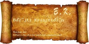 Bőjti Krisztián névjegykártya